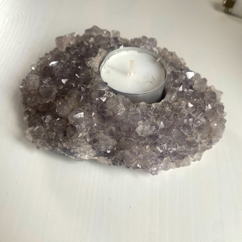 Amethyst tea light holder